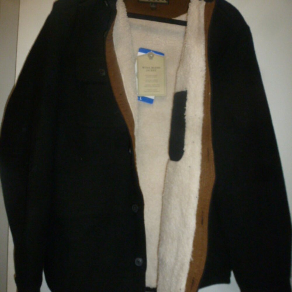JACHS New York Wool Blend Shirt Jacket – Black – Size Large – NWT